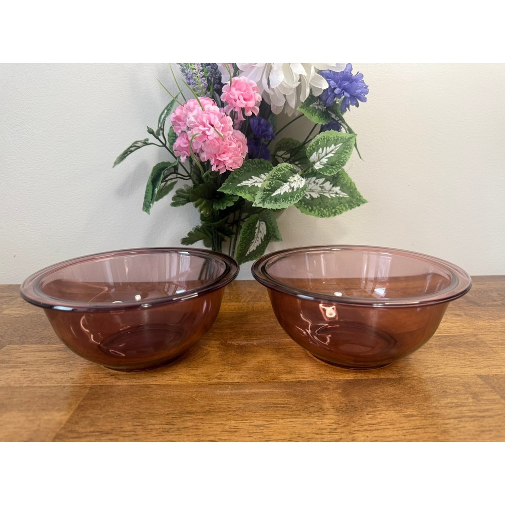 Vintage Pyrex Cranberry Glass Mixing Bowls Pyrex Purple Nesting Bowls Kitchen